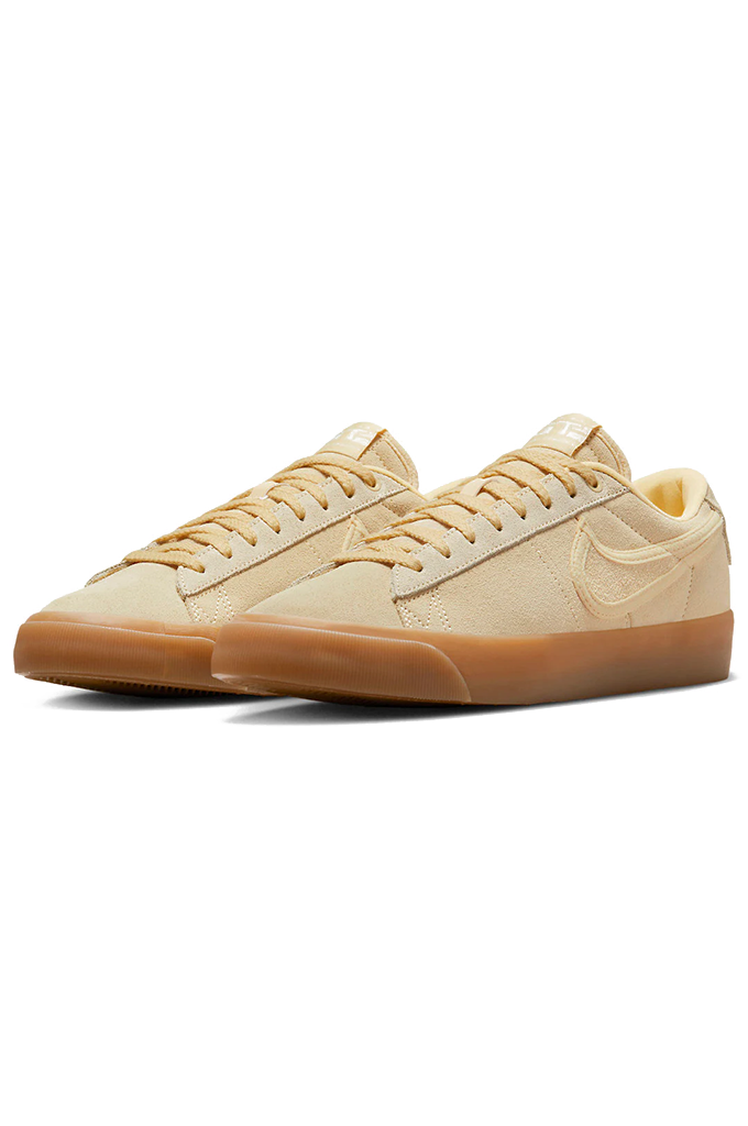 Nike sb blazer zoom low white  and  gold leather skate shoes hotsell