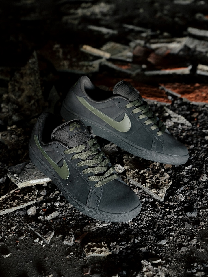 Nike SB Zoom Tennis Classic Skate Shoes (Deep Pewter/Medium Olive)