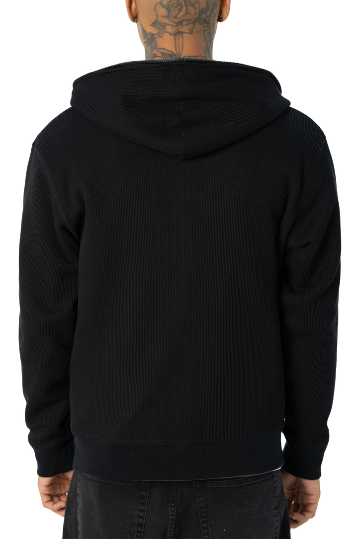 Pro Club Men's Heavyweight Basic Reversible Thermal Zip-Up Hoodie