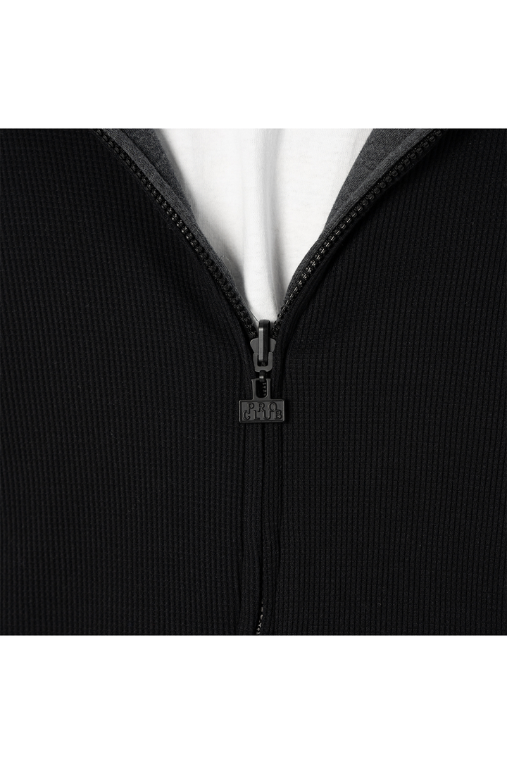 Pro Club Men's Heavyweight Basic Reversible Thermal Zip-Up Hoodie