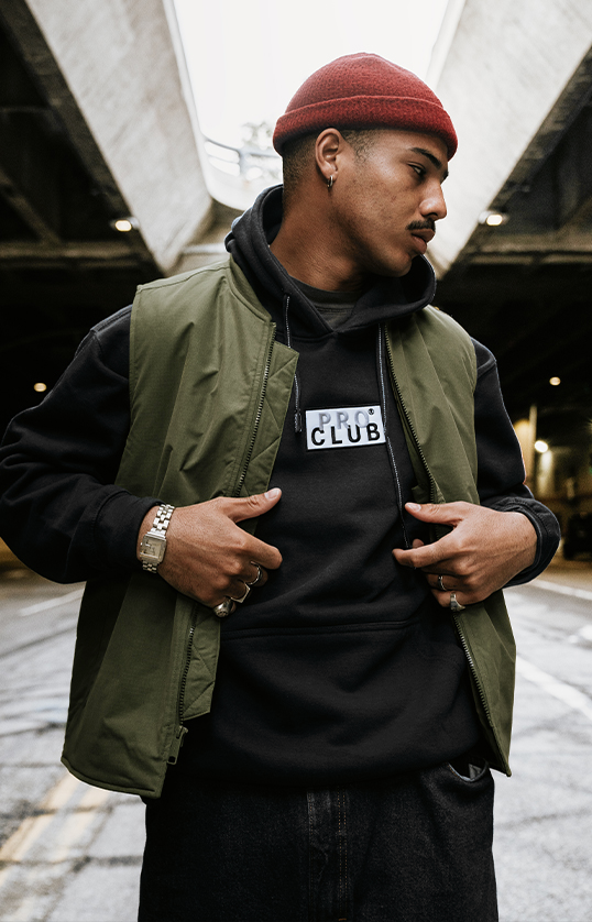 Pro Club Men's Embroidered Logo Heavyweight Pullover Hoodie