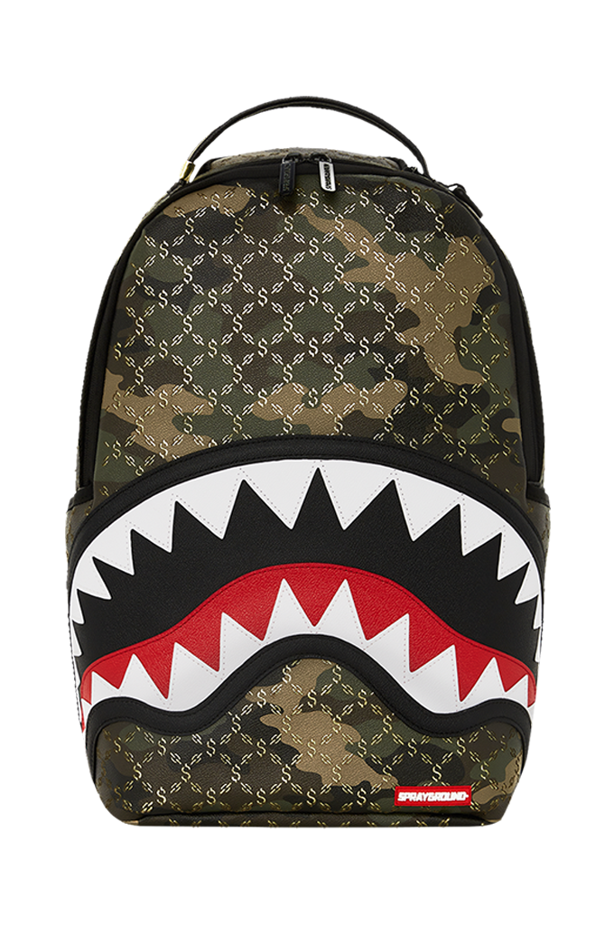 Sprayground Lasers Blazin Pattern Over Camo DLXSV Backpack