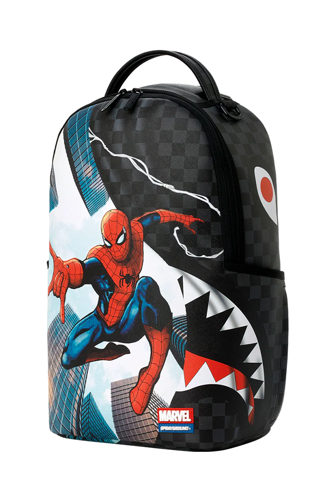 Sprayground Marvel Spiderman Official Collab - Curtain Reveal Protect The City Backpack