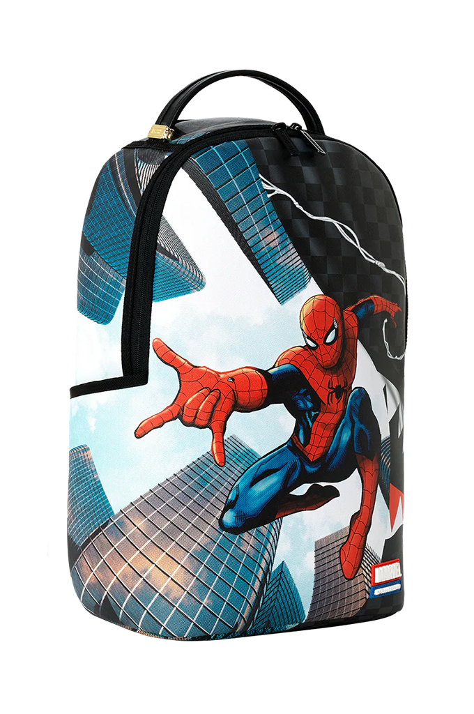 Sprayground Marvel Spiderman Official Collab - Curtain Reveal Protect The City Backpack