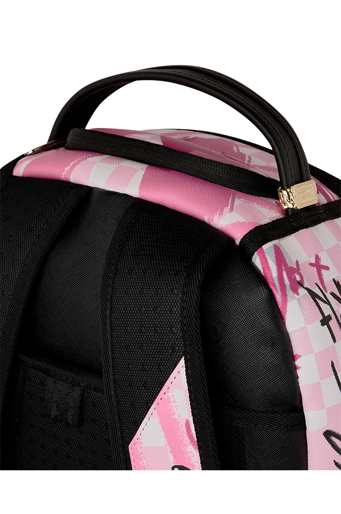 Sprayground Pink Smoke Check Broken Hearts Club Backpack