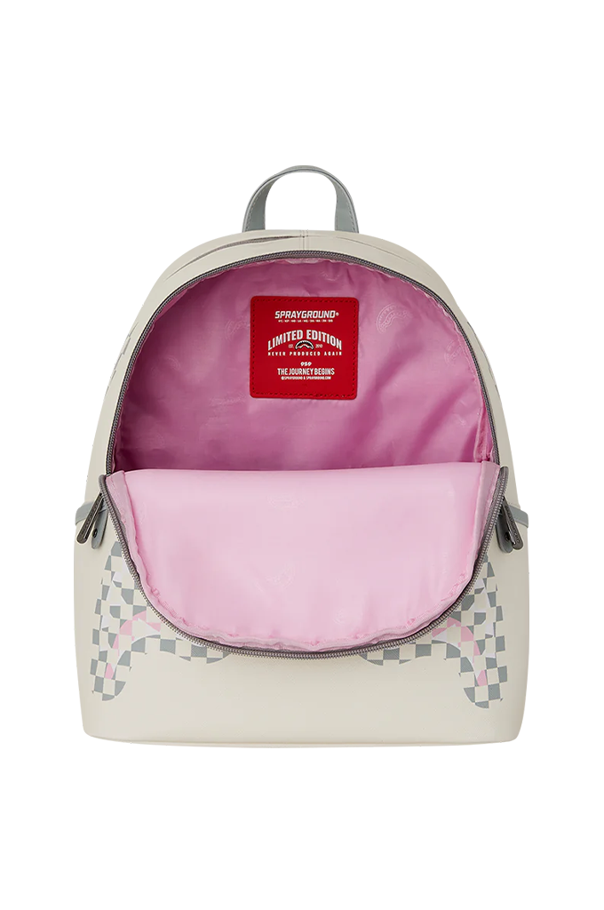 Sprayground Cream Check Shark Central Dynamic Savage Backpack Sprayground Cream Check Shark Central Dynamic Savage Backpack