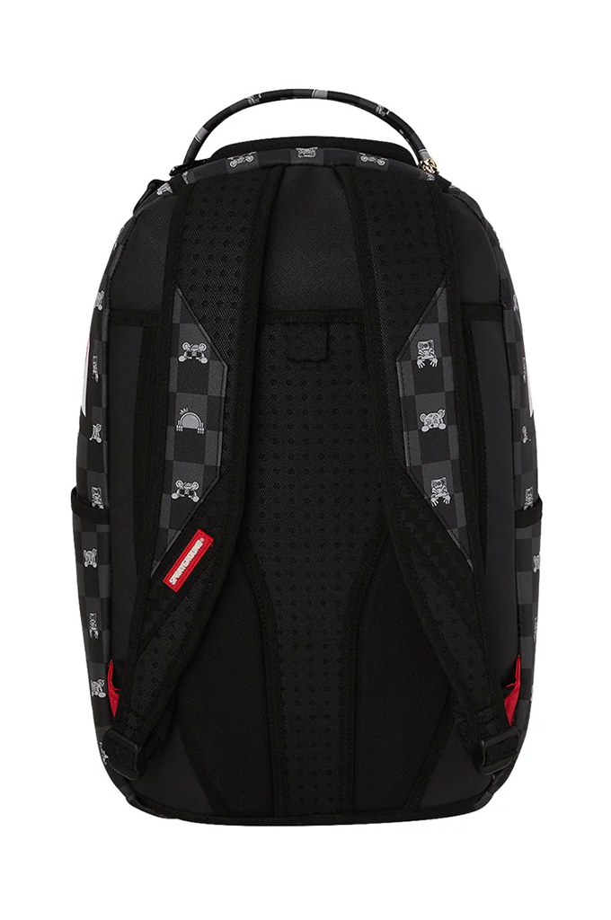 Sprayground Gray Peeking Character Check Backpack