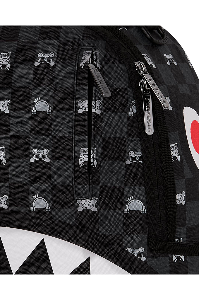 Sprayground Gray Peeking Character Check Backpack