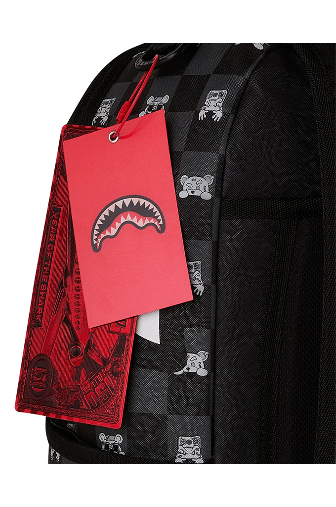 Sprayground Gray Peeking Character Check Backpack