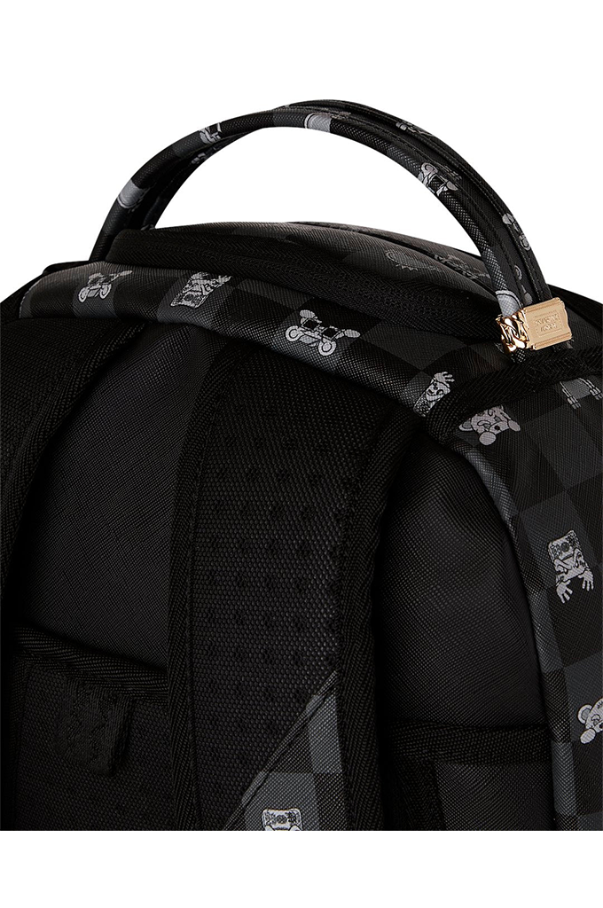 Sprayground Gray Peeking Character Check Backpack