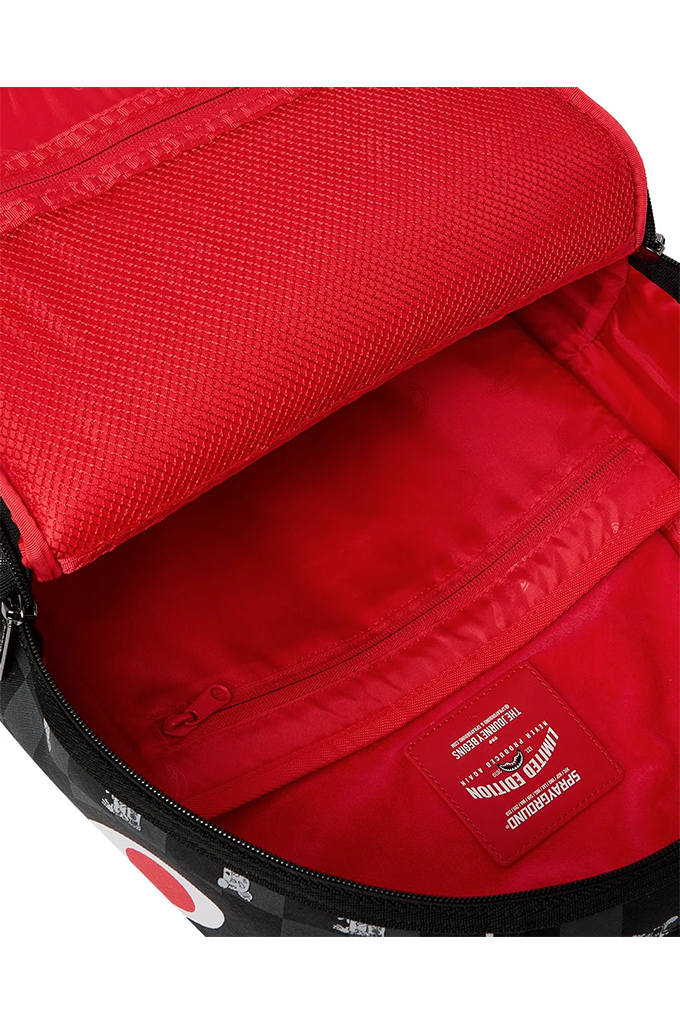 Sprayground Gray Peeking Character Check Backpack