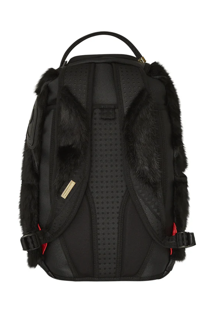 Sprayground Nissim Black Faux Fur DLXSF Backpack