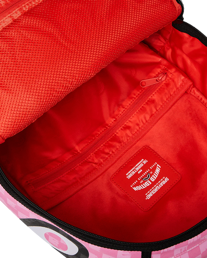 Sprayground Pink And Black Drip Check Pink Paradise Backpack