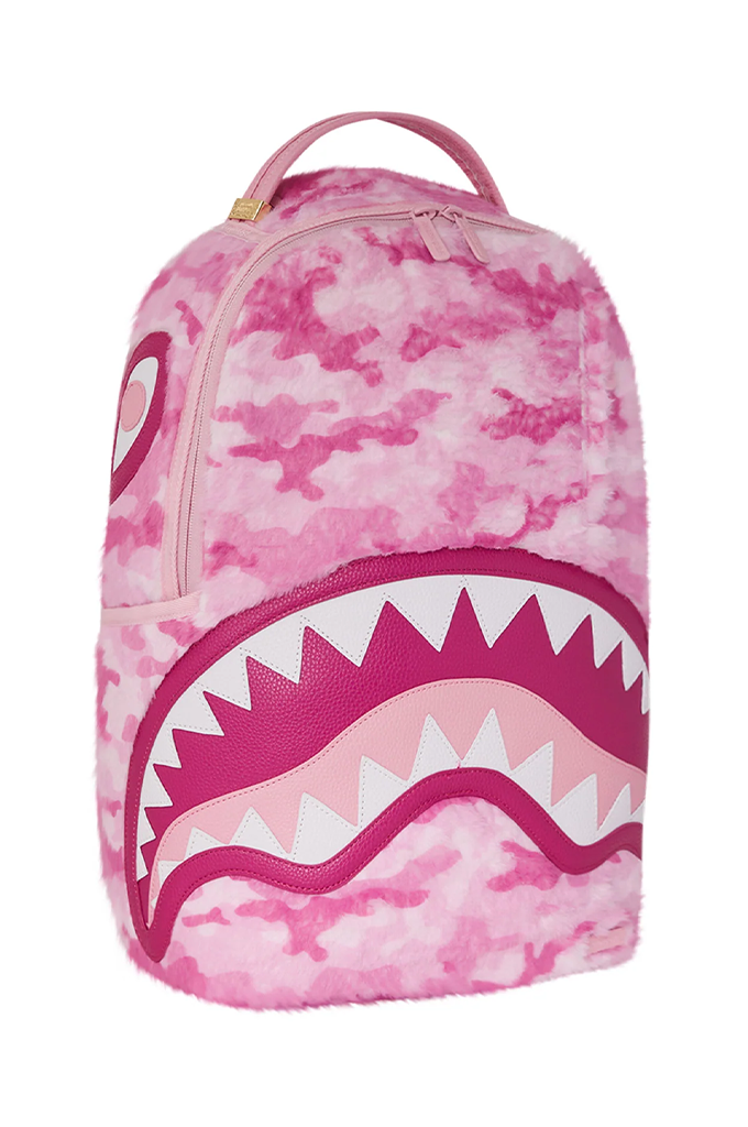 Sprayground Pink Camo Faux Fur DLXSV Backpack