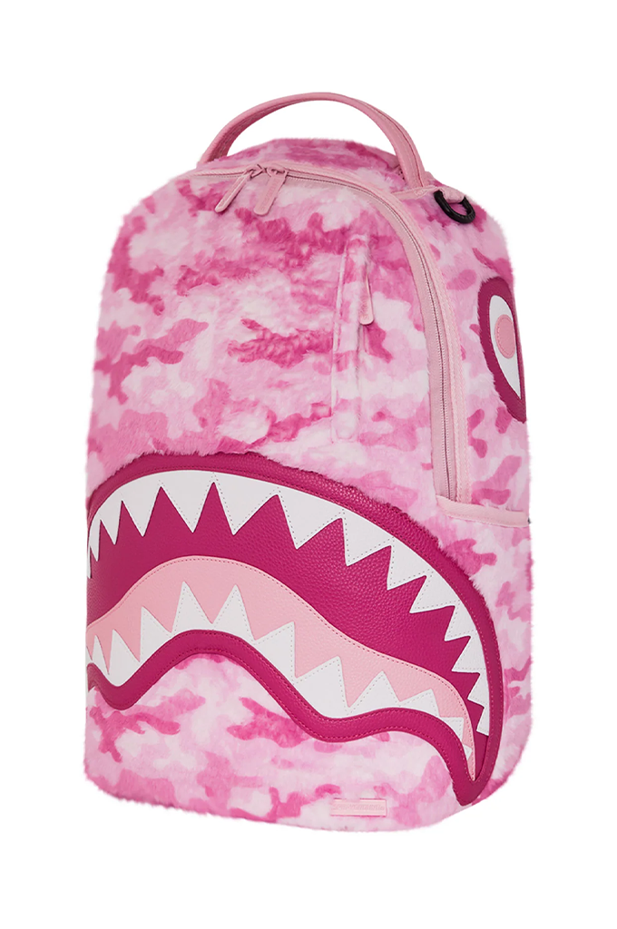 Sprayground Pink Camo Faux Fur DLXSV Backpack