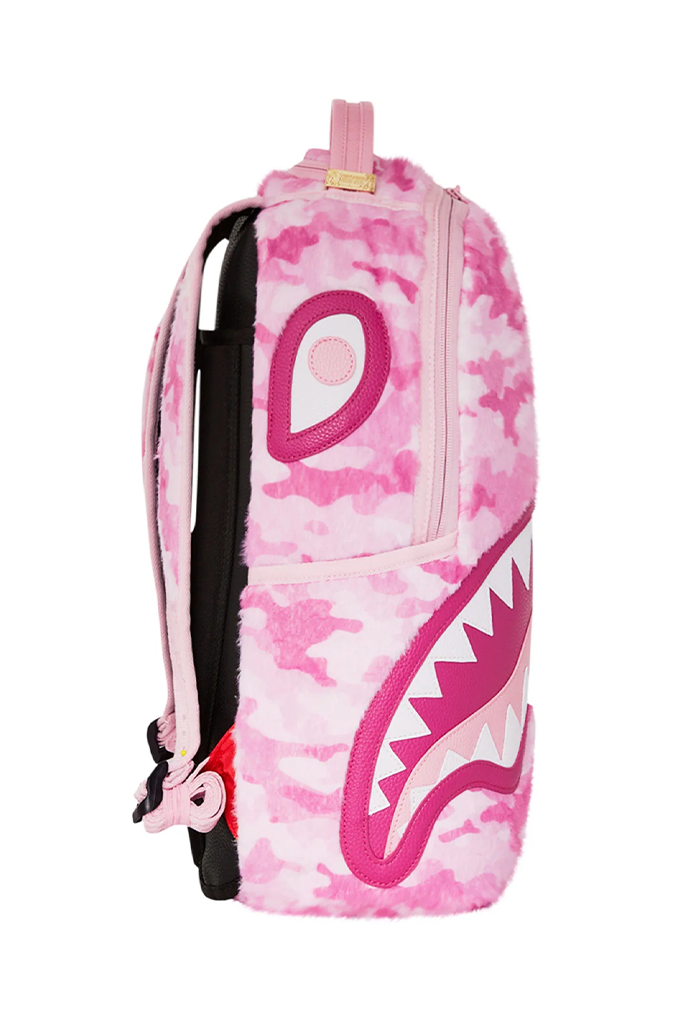 Sprayground Pink Camo Faux Fur DLXSV Backpack