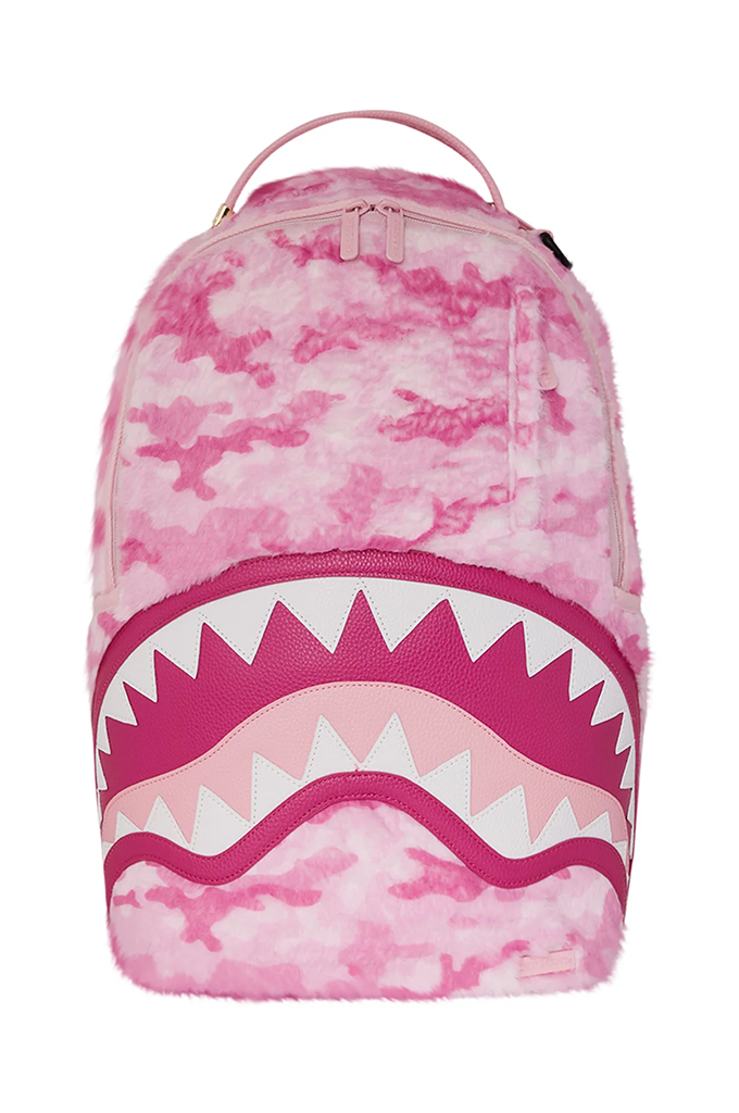 Sprayground Pink Camo Faux Fur DLXSV Backpack