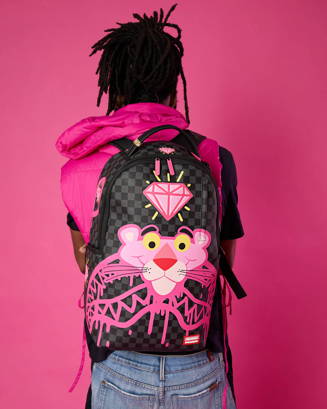 Sprayground X Pink Panther Drippy Diamond Shark Backpack