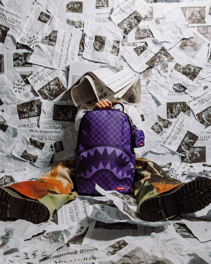 Sprayground Purple Shark Sharks In Paris Backpack