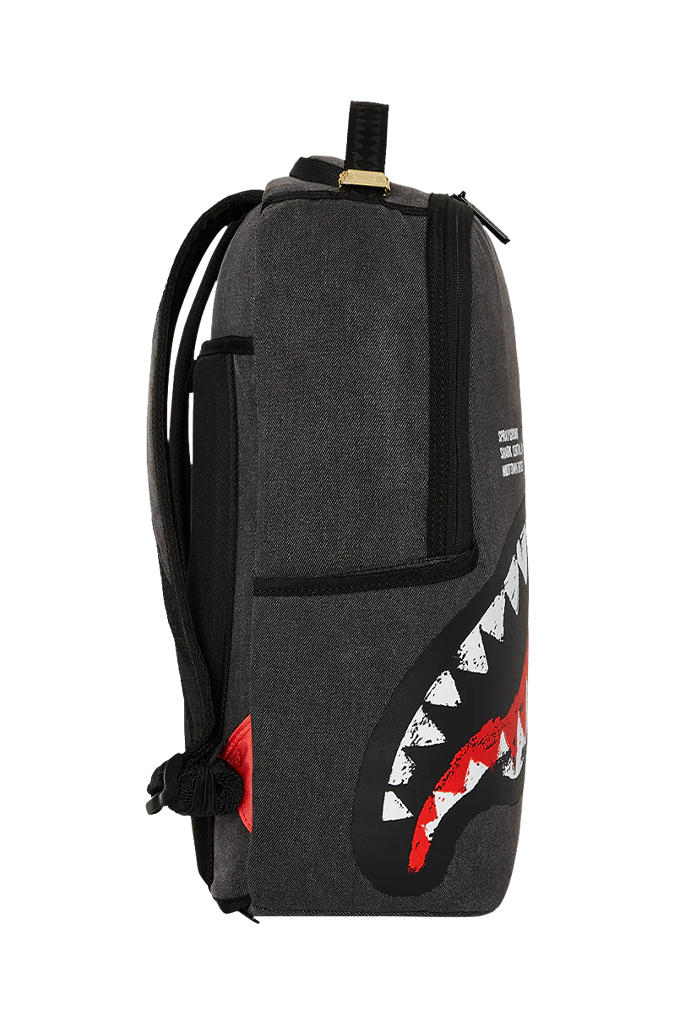 Sprayground Shark Central Denim Painted Backpack