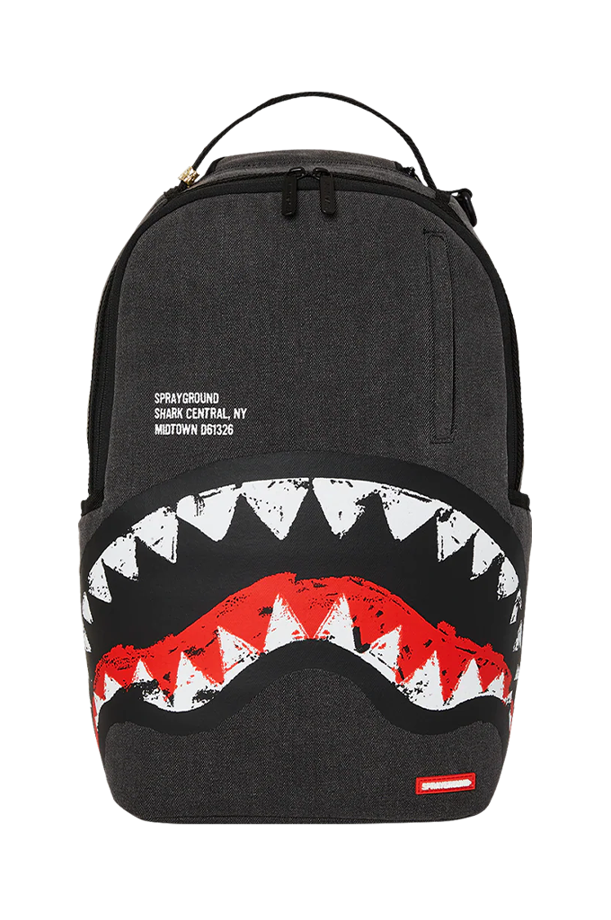 Sprayground Shark Central Denim Painted Backpack