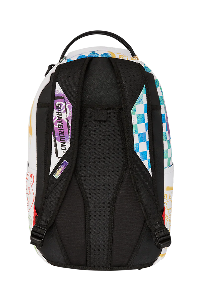 Sprayground Shark Central Stencils White Backpack