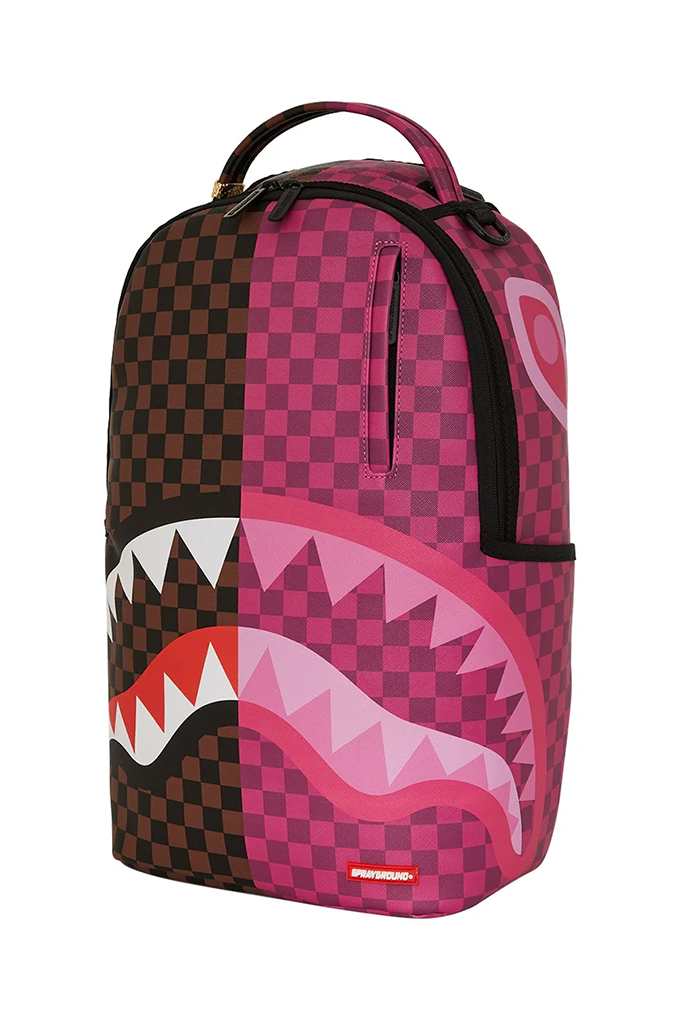 Sprayground Split Sip Pink Check Backpack