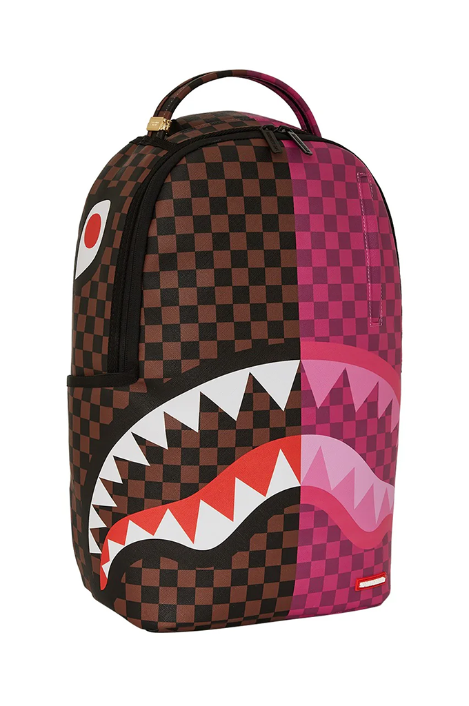 Sprayground Split Sip Pink Check Backpack