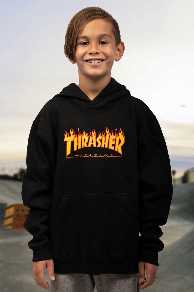 Thrasher Youth Flame Logo Hoodie