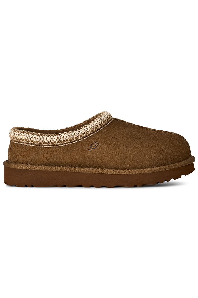 Light bronze colored UGG Tasman II slipper on a white background.#color_light-bronze
