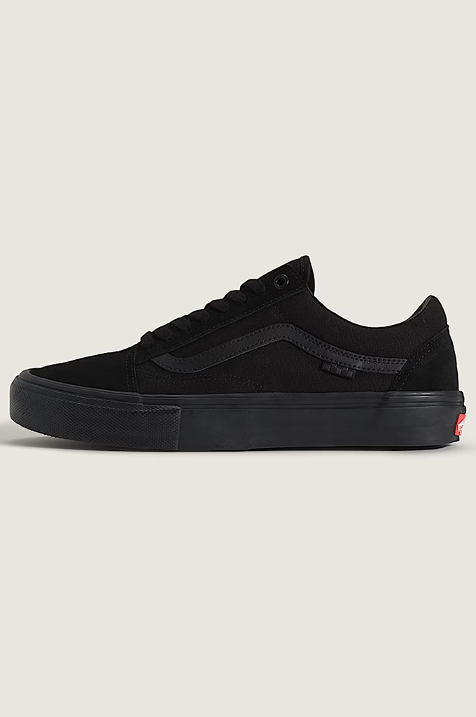 Black Vans sneaker on a white background