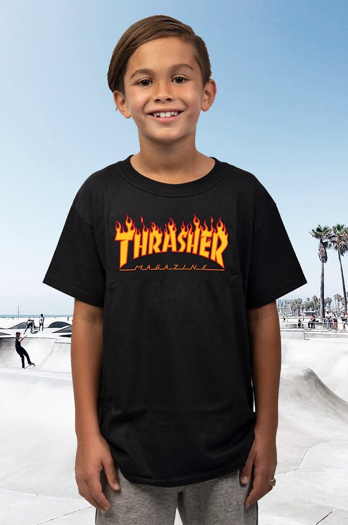 Thrasher Flame Logo Youth Tee– Mainland Skate & Surf