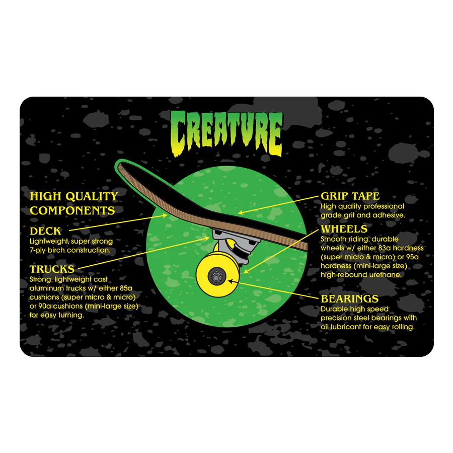 Creature Logo Outline Metallic Large Complete Skateboard 8.25"