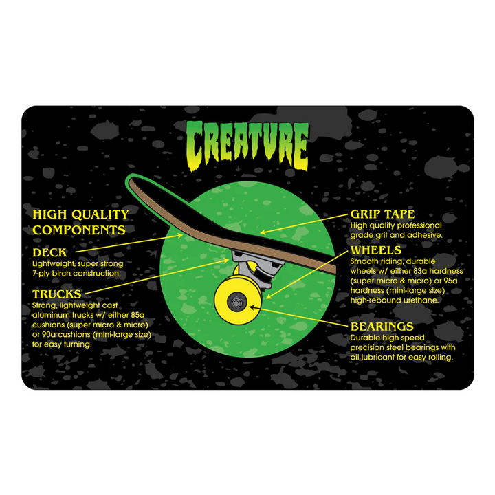 Creature Logo Outline Metallic Large Complete Skateboard 8.25"