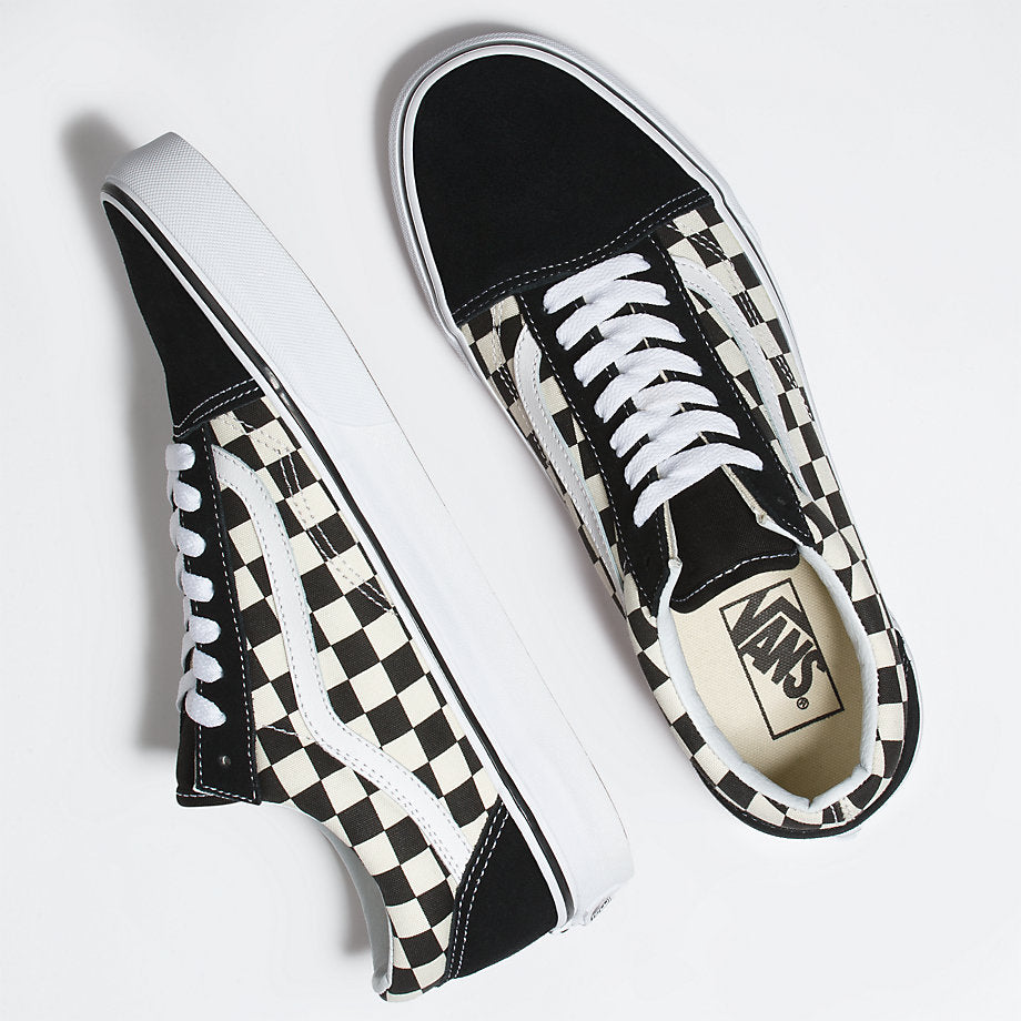 Vans primary check old skool black & white shoes Clearance