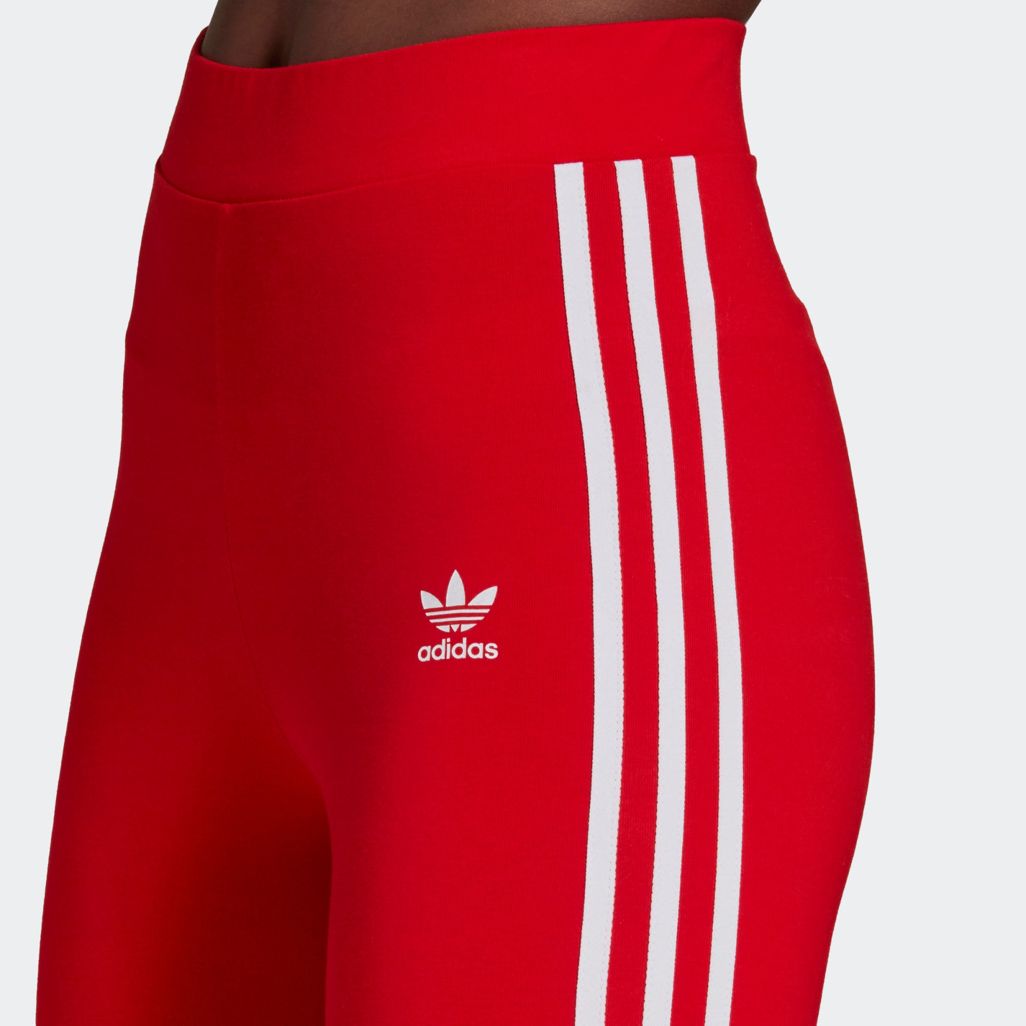 Adidas Women's 3 Stripes Leggings (Vivid Red/Team Real Magenta