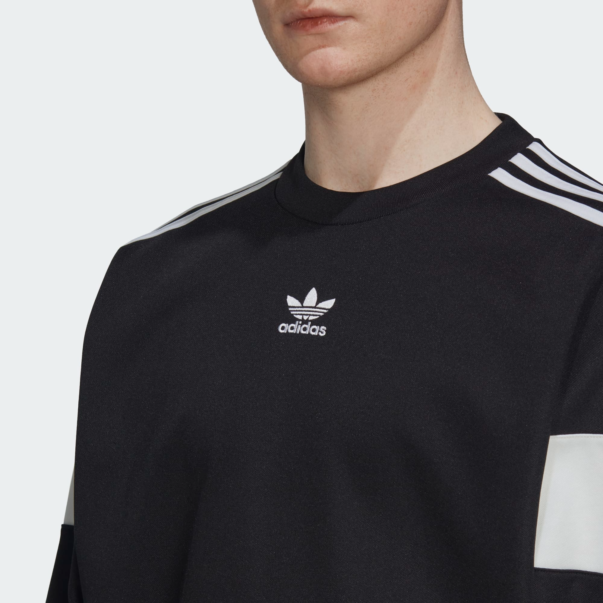Adidas crew sweatshirt black hotsell