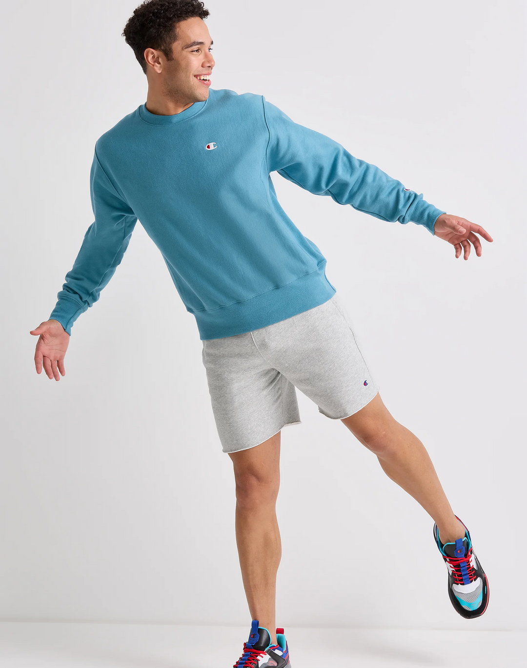 Champion reverse weave shorts teal on sale