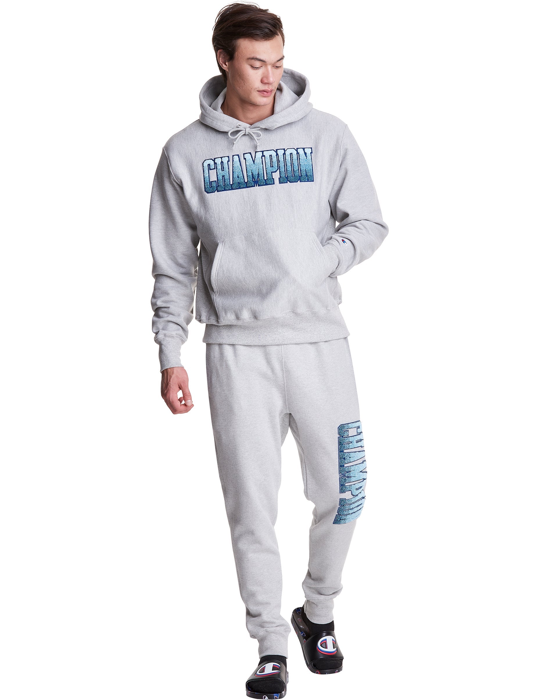 CHAMPION REVERSE WEAVE OMBER APPLIQUE HOODIE & outlet Sweatpants Set New! Size Medium