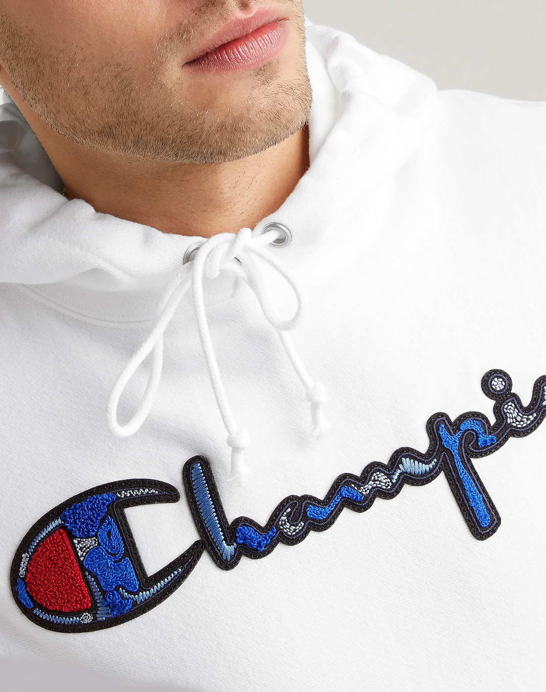 Champion reverse weave chenille logo black hoodie sales
