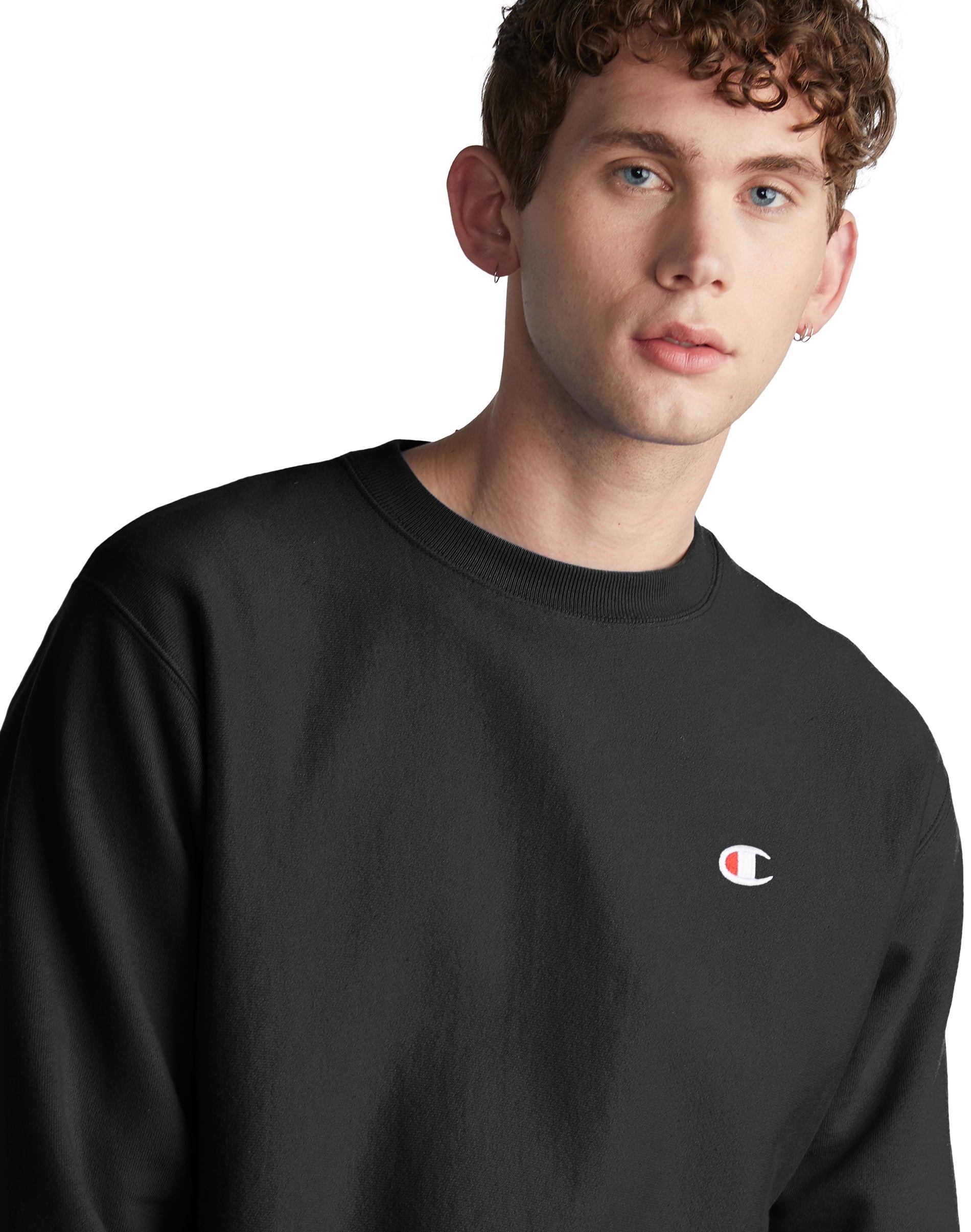 Champion reverse weave left store chest crew neck sweatshirt