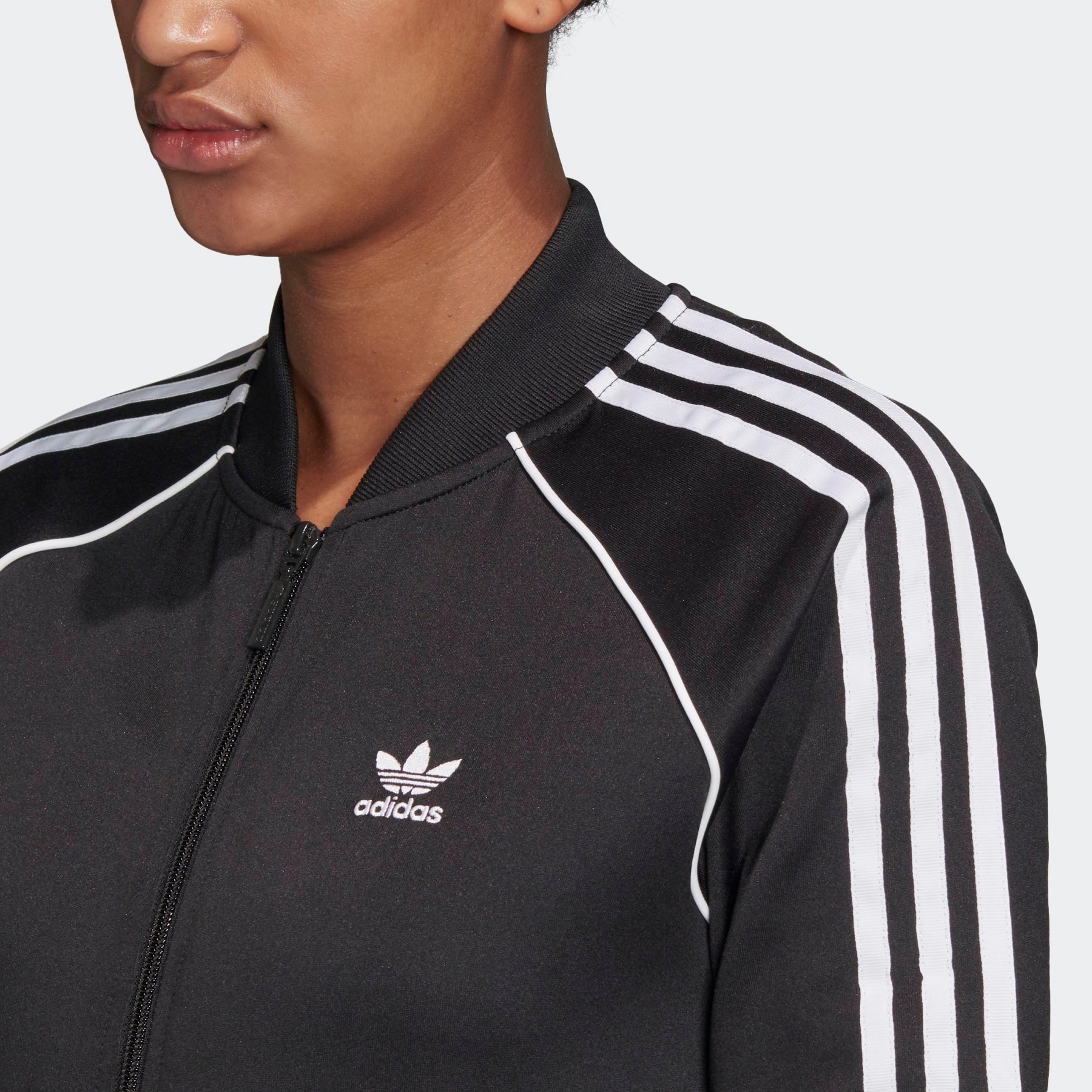 Adidas sst track top black sale