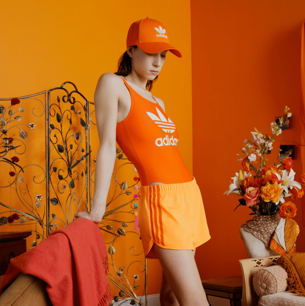 Orange adidas shorts hot sale