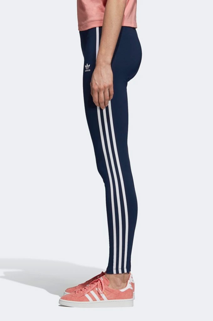 Adidas Essentials 3-Stripe Tights Black White Women's XS