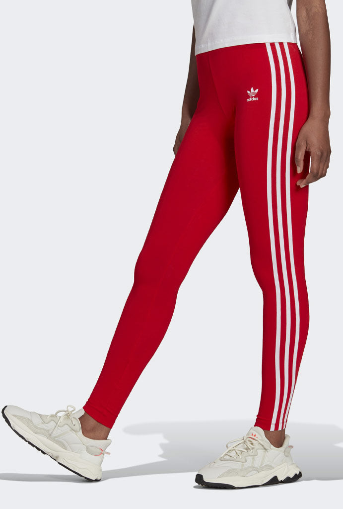NEW ADIDAS ORIGINALS WOMEN'S 3 STRIPES TREFOIL TIGHTS ~SIZE LARGE #HD2348  RED