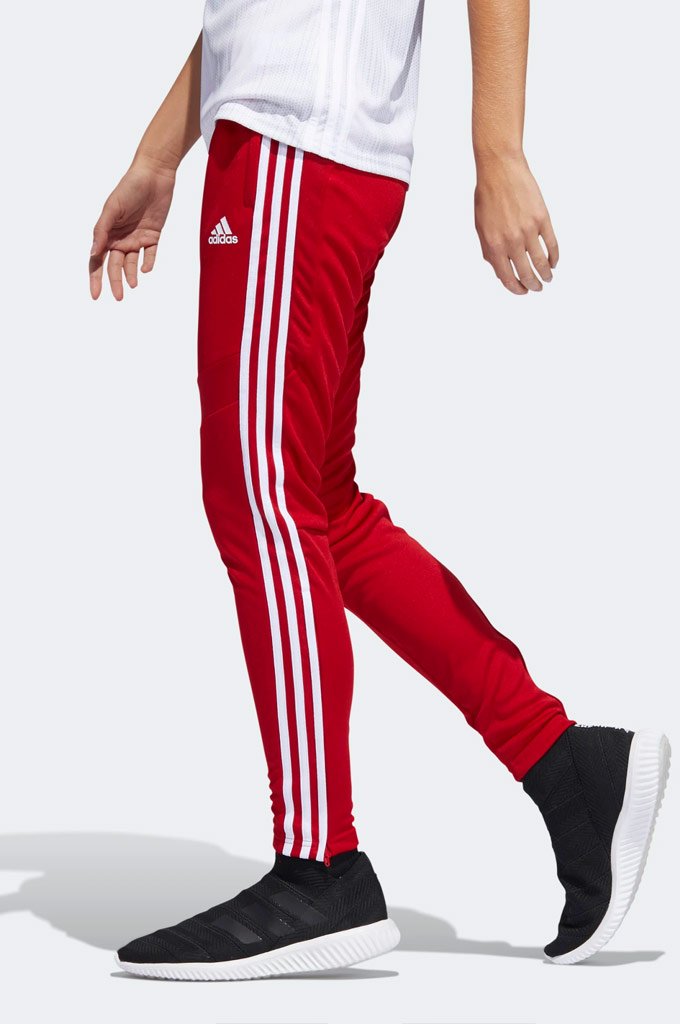 Red and white adidas soccer pants Clearance