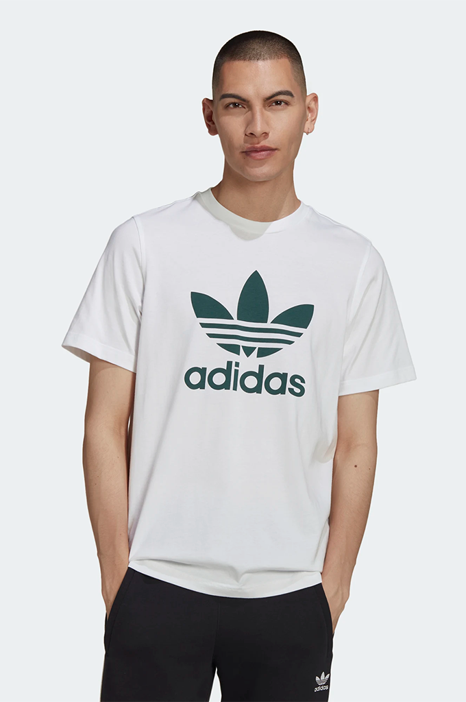 Adidas green hot sale trefoil t shirt