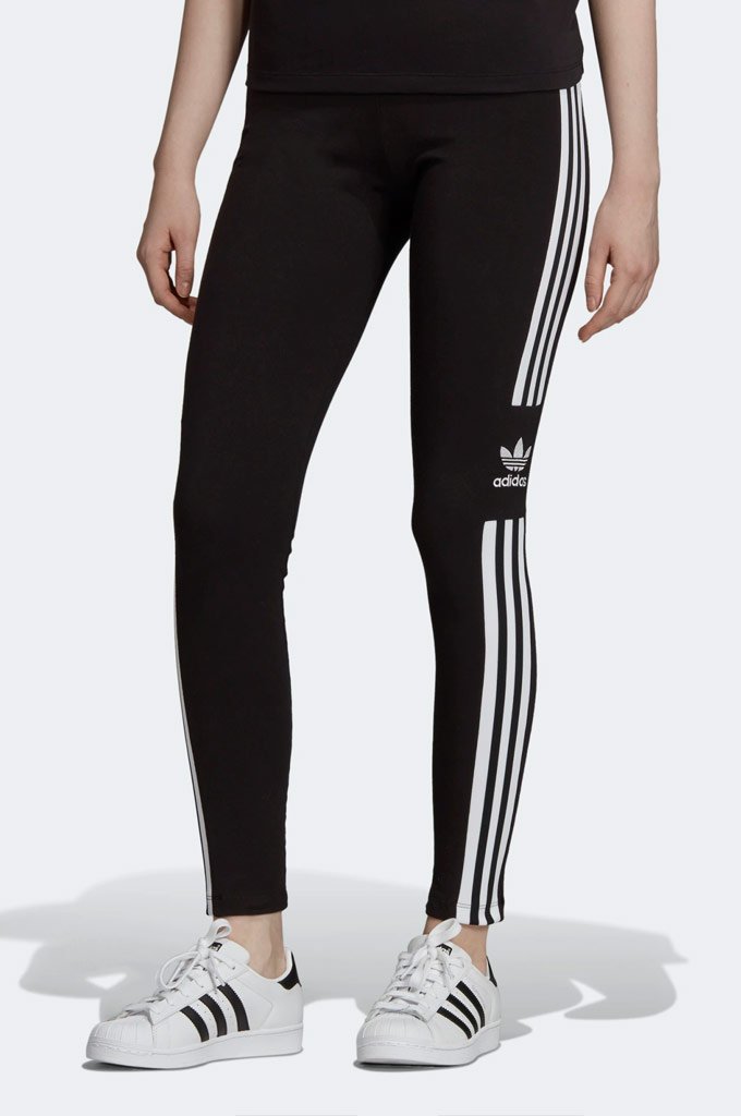 adidas girls 3-stripes Logo Tights Pants, Black, Medium US