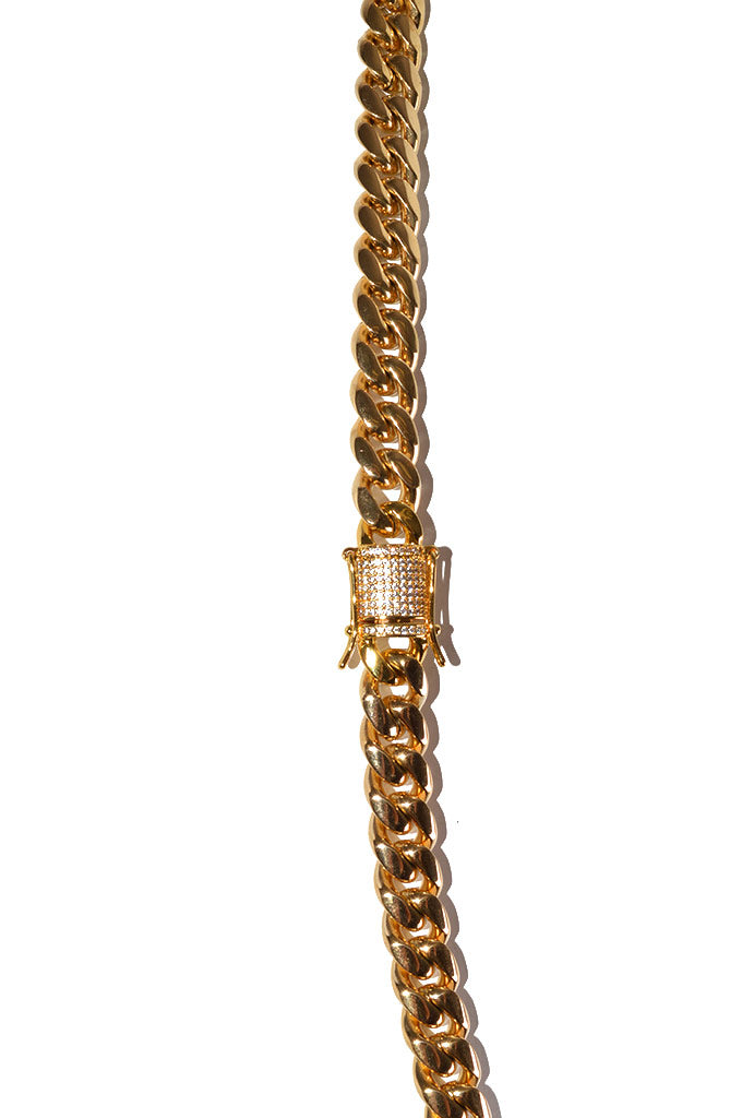 Aicon 10mm 30" Cuban Link Chain w/ Ice Clasp