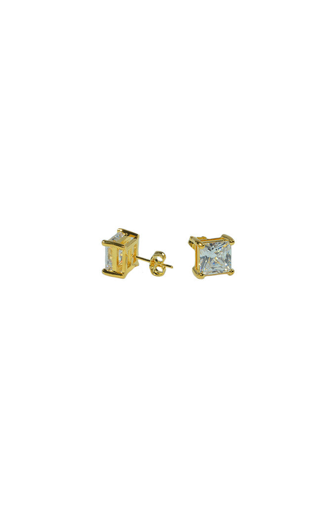 Aicon 18k Yellow Gold Square Earrings 8mm